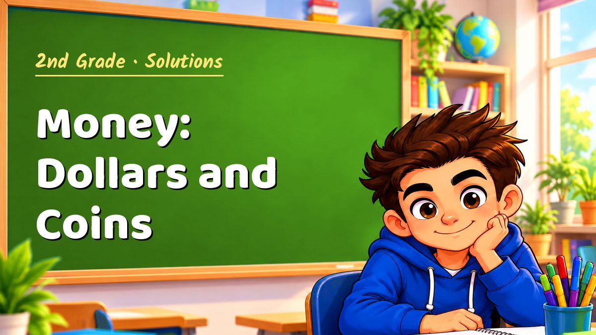 2nd Grade math worksheet solutions: Money: Dollars and Coins – Maths PDF