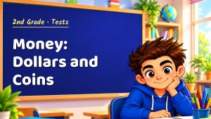 2nd Grade Money: Dollars and Coins Test with Point Values (PDF)