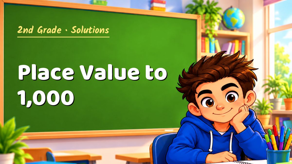2nd Grade math worksheet solutions: Place Value to 1,000 – Maths PDF