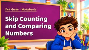 2nd Grade Skip Counting and Comparing Numbers Worksheet (PDF)