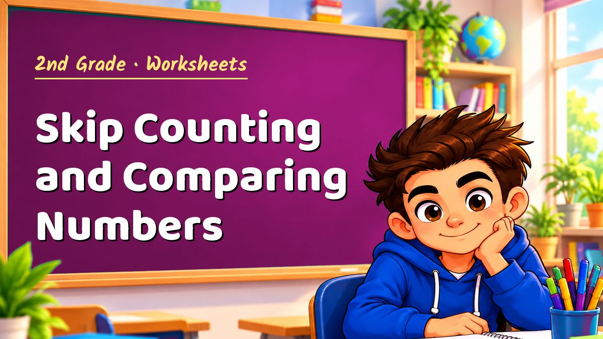 2nd Grade math worksheet: Skip Counting and Comparing Numbers – Maths PDF