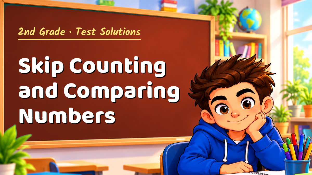 2nd Grade math test solutions: Skip Counting and Comparing Numbers – Maths PDF