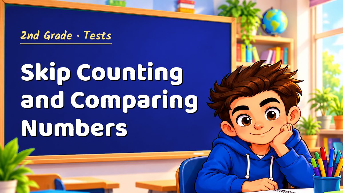 2nd Grade math test: Skip Counting and Comparing Numbers – Maths PDF