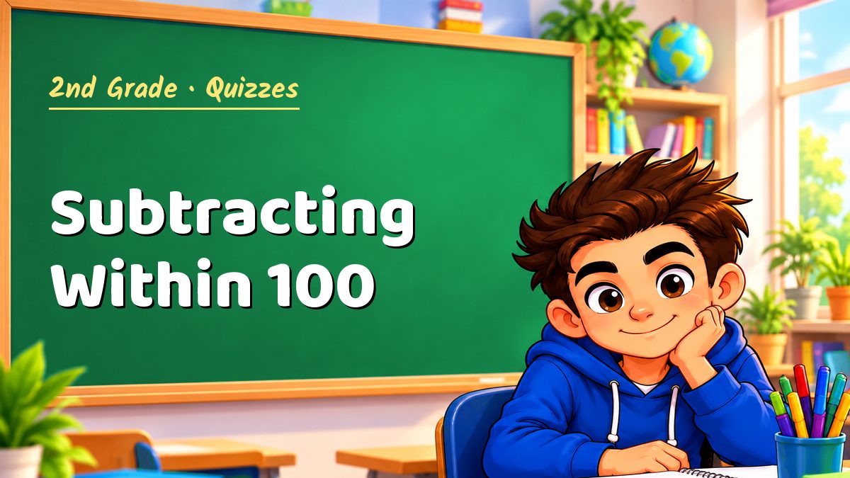 2nd Grade math quiz: Subtracting Within 100 – Maths PDF