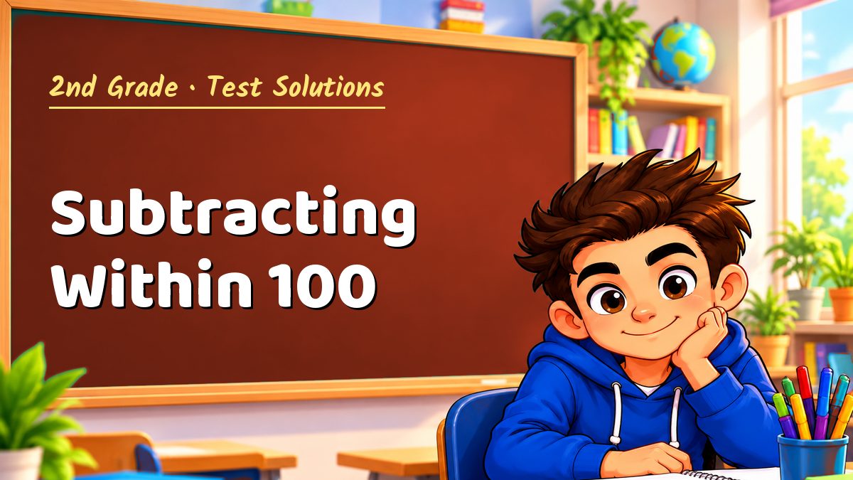 2nd Grade math test solutions: Subtracting Within 100 – Maths PDF