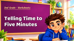 2nd Grade Telling Time to Five Minutes Worksheet (PDF)