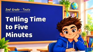 2nd Grade Telling Time to Five Minutes Test with Point Values (PDF)