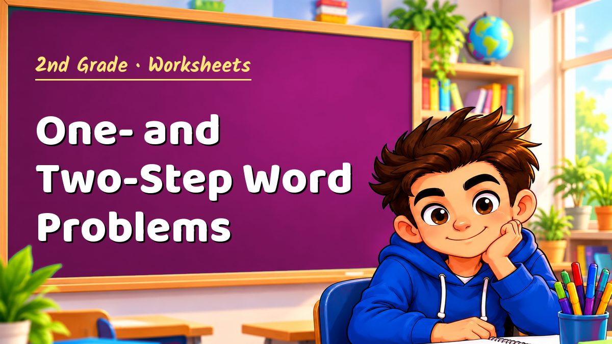 2nd Grade math worksheet: One- and Two-Step Word Problems – Maths PDF