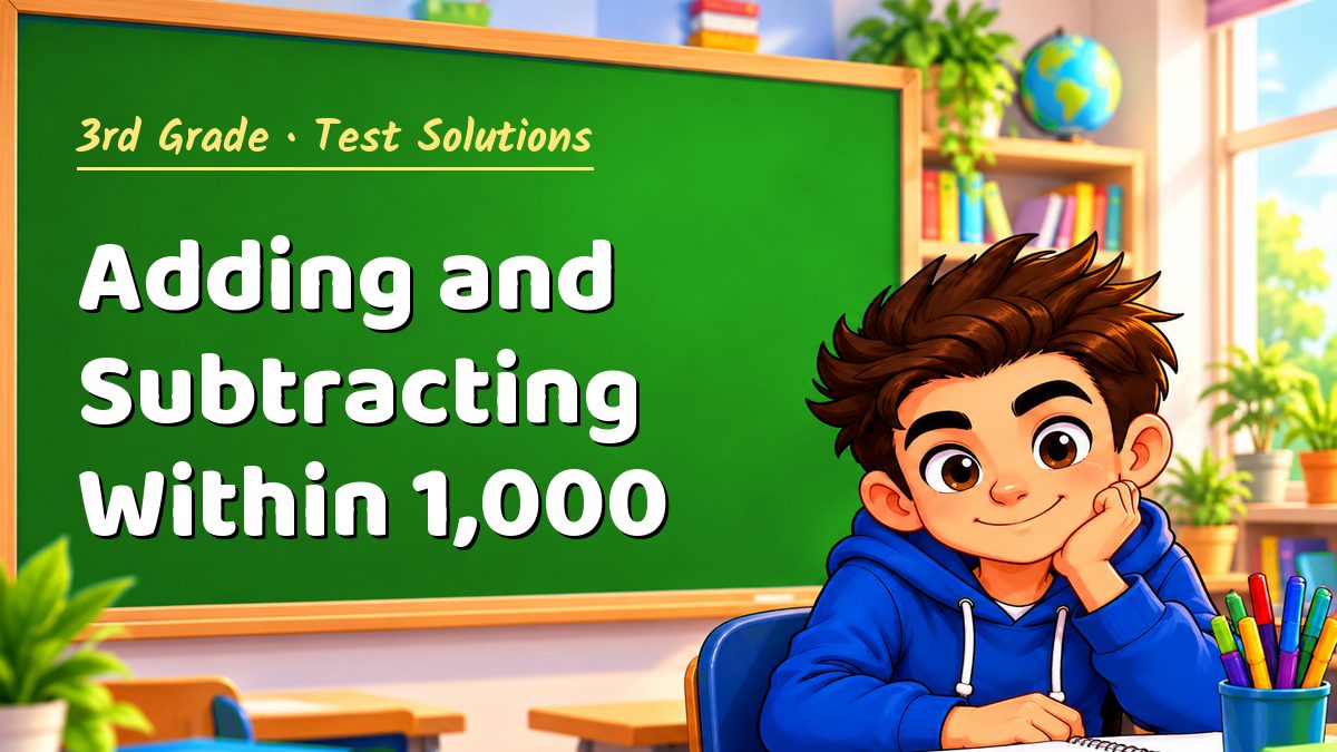 3rd Grade math test solutions: Adding and Subtracting Within 1,000 – Maths PDF