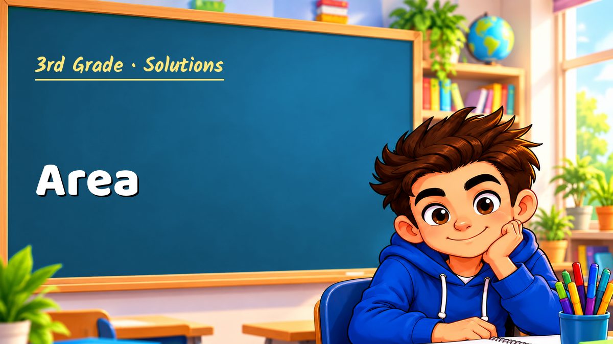 3rd Grade math worksheet solutions: Area – Maths PDF