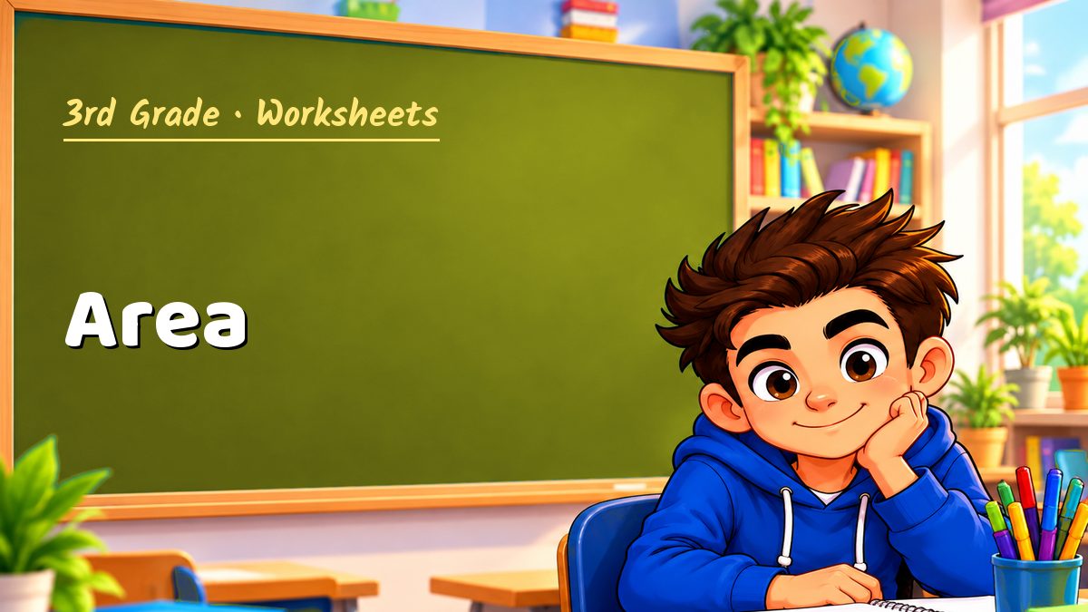 3rd Grade math worksheet: Area – Maths PDF