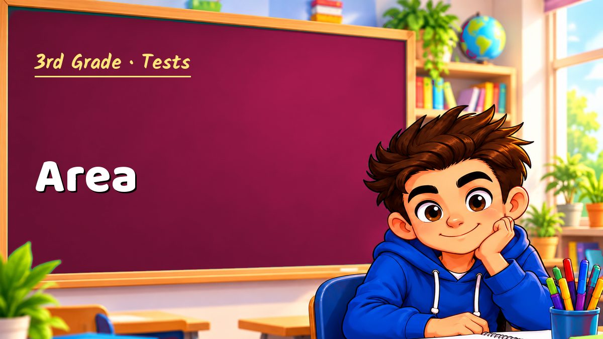3rd Grade math test: Area – Maths PDF