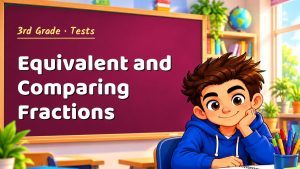 3rd Grade Equivalent and Comparing Fractions Test with Point Values (PDF)