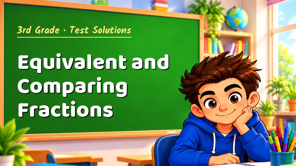 3rd Grade math test solutions: Equivalent and Comparing Fractions – Maths PDF