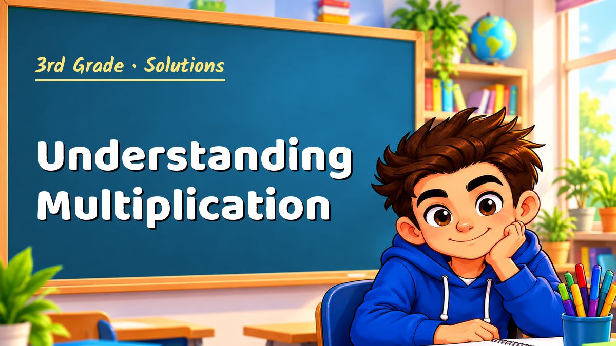 3rd Grade math worksheet solutions: Understanding Multiplication – Maths PDF