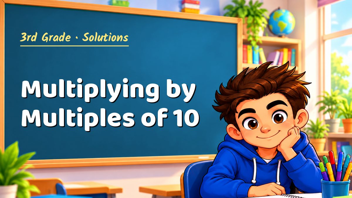 3rd Grade math worksheet solutions: Multiplying by Multiples of 10 – Maths PDF