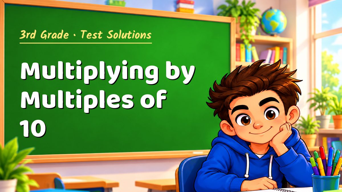 3rd Grade math test solutions: Multiplying by Multiples of 10 – Maths PDF