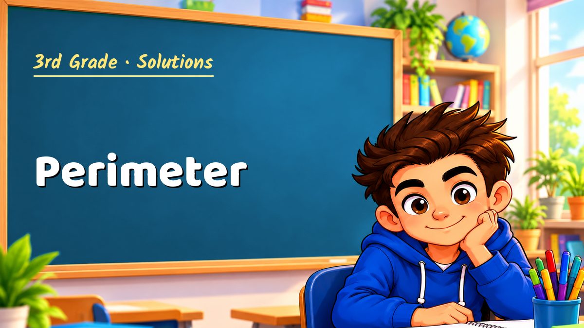 3rd Grade math worksheet solutions: Perimeter – Maths PDF