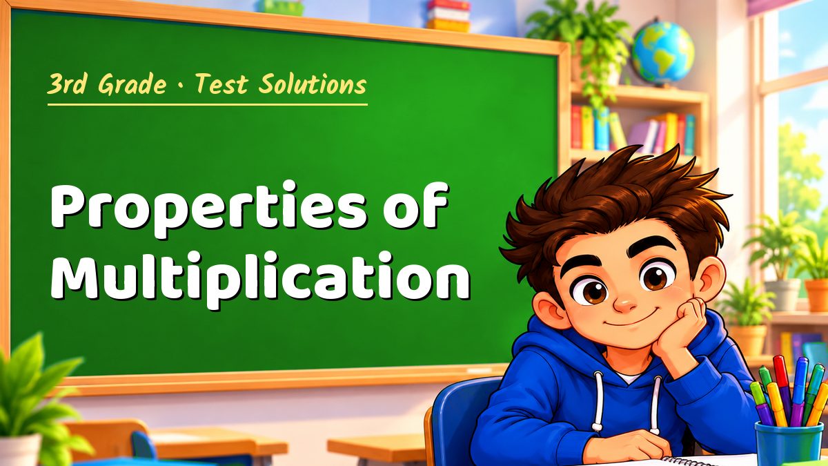 3rd Grade math test solutions: Properties of Multiplication – Maths PDF