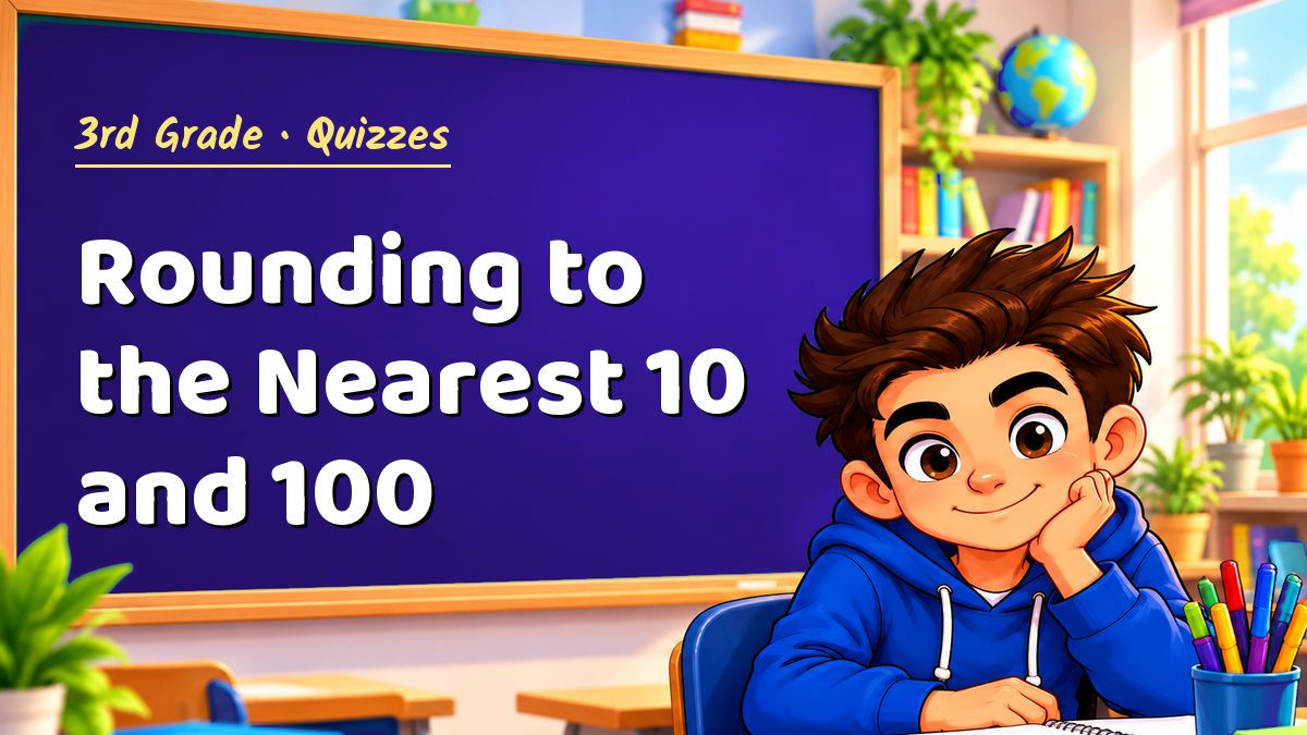 3rd Grade math quiz: Rounding to the Nearest 10 and 100 – Maths PDF