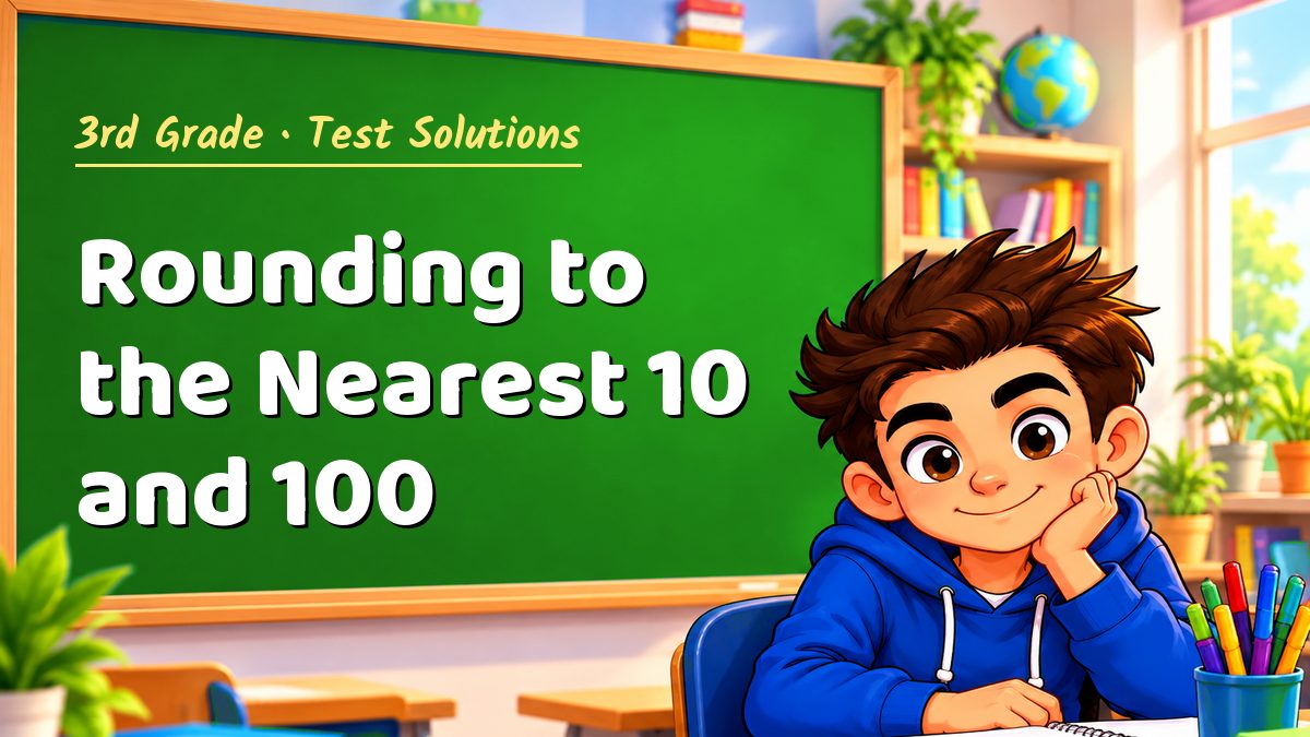 3rd Grade math test solutions: Rounding to the Nearest 10 and 100 – Maths PDF