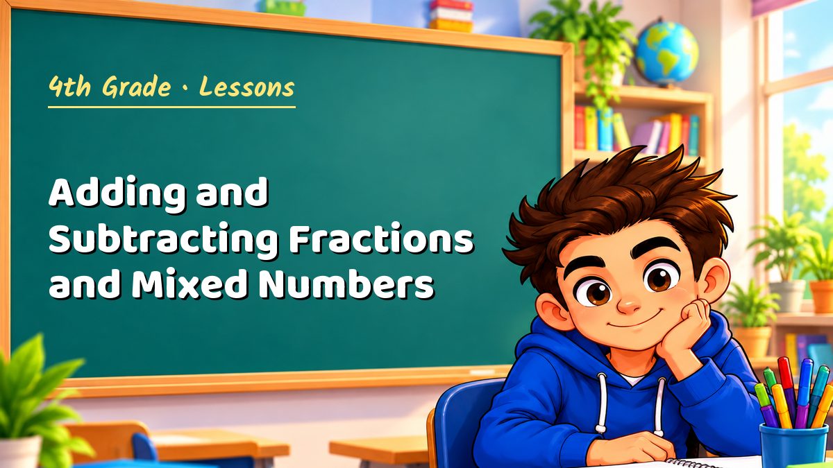 4th Grade math lesson: Adding and Subtracting Fractions and Mixed Numbers – Maths PDF