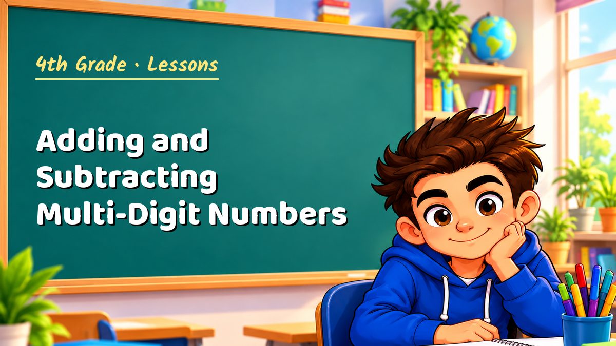 4th Grade math lesson: Adding and Subtracting Multi-Digit Numbers – Maths PDF