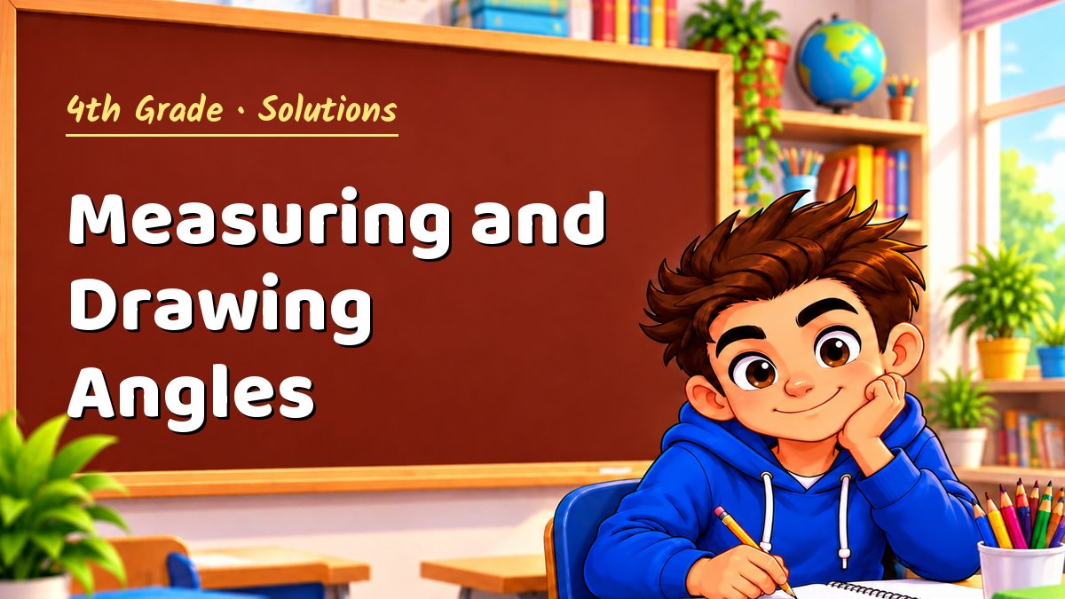 4th Grade math worksheet solutions: Measuring and Drawing Angles – Maths PDF