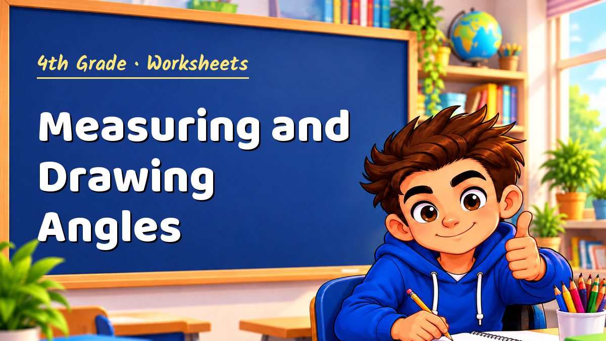 4th grade measuring angles worksheet – Maths PDF