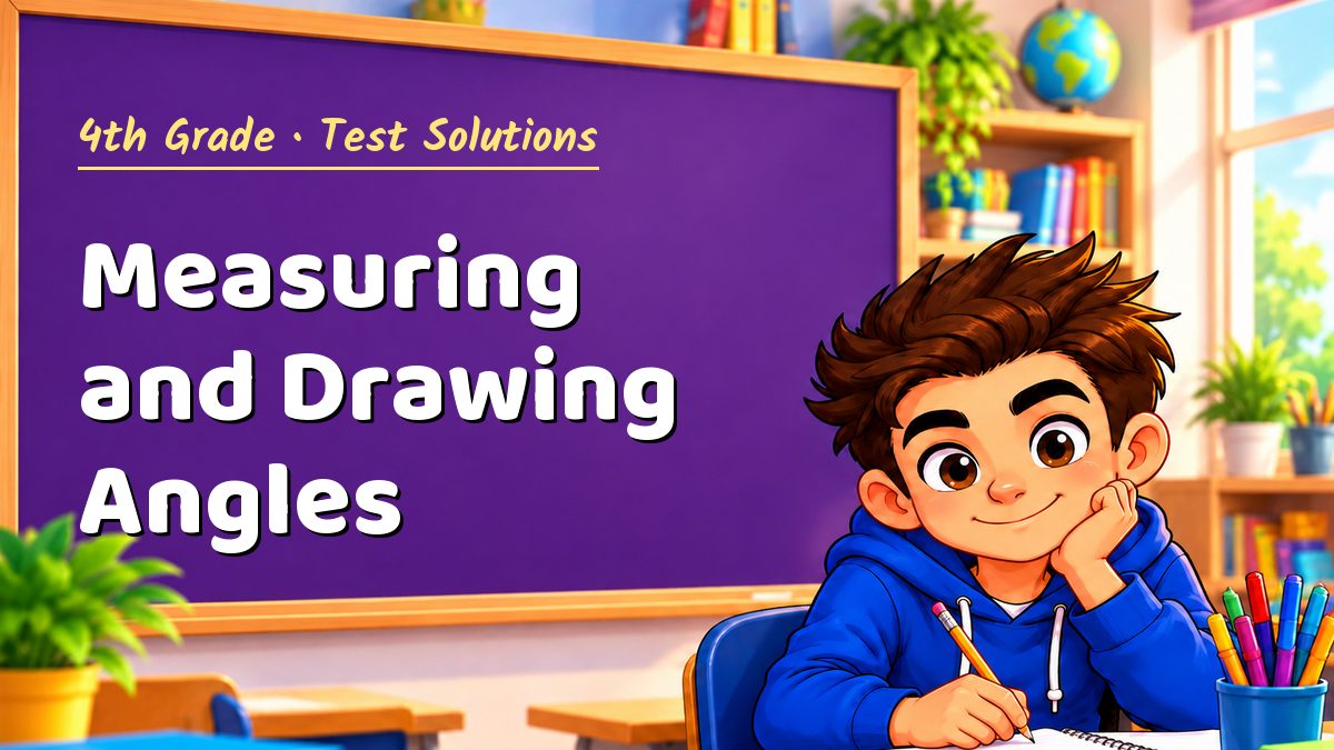 4th Grade math test solutions: Measuring and Drawing Angles – Maths PDF