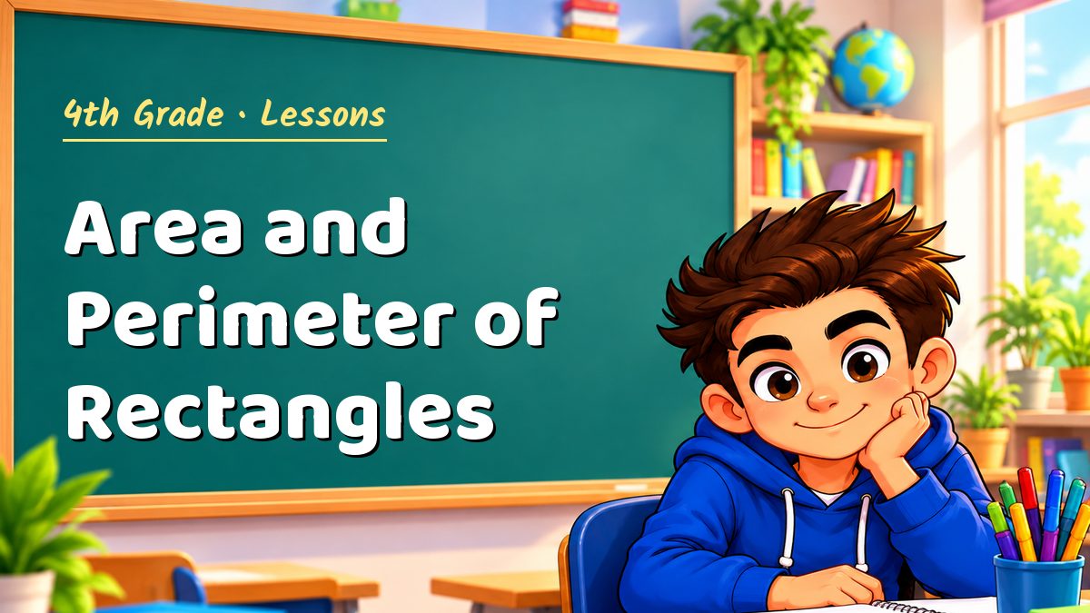 4th Grade math lesson: Area and Perimeter of Rectangles – Maths PDF