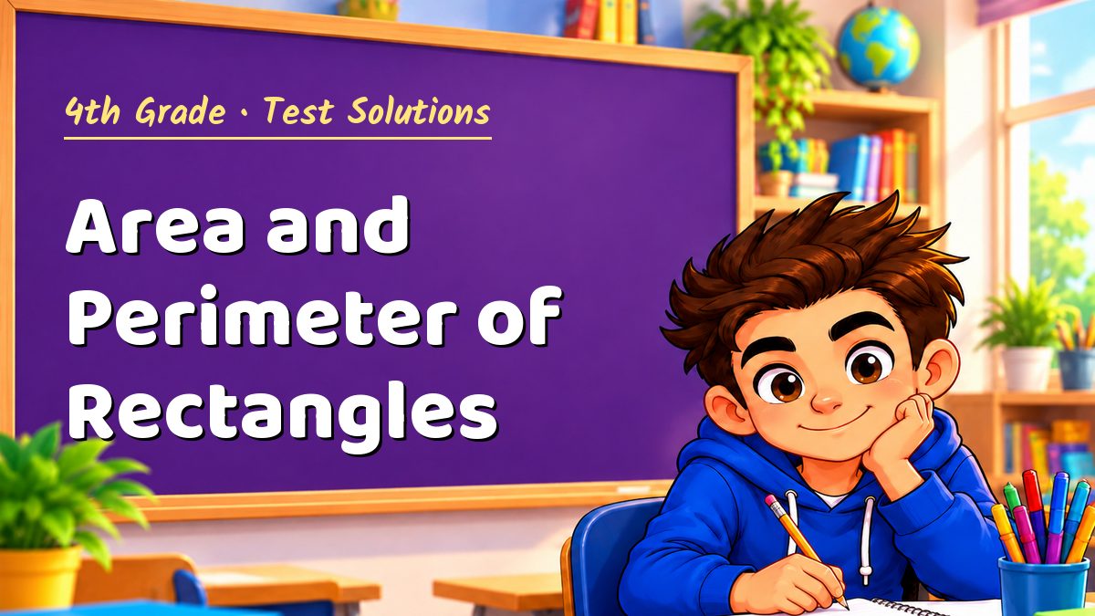 4th Grade math test solutions: Area and Perimeter of Rectangles – Maths PDF
