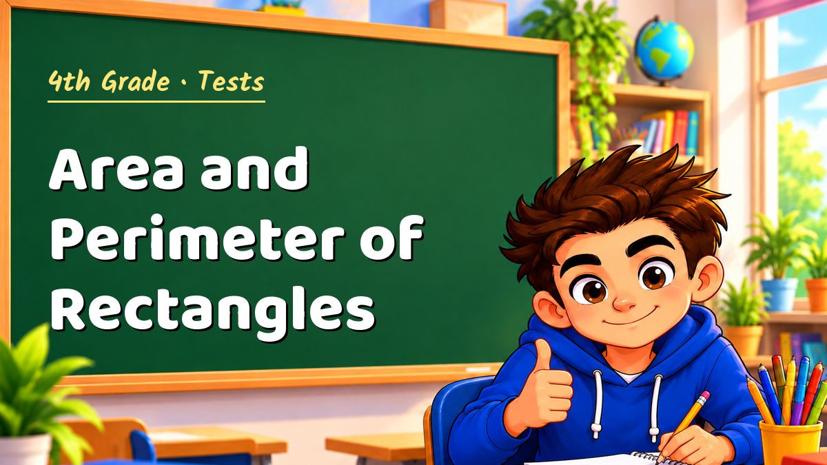 4th Grade math test: Area and Perimeter of Rectangles – Maths PDF