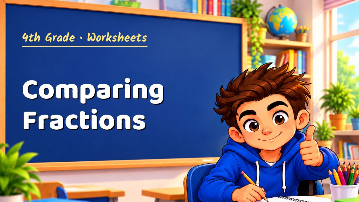 4th Grade math worksheet: Comparing Fractions – Maths PDF