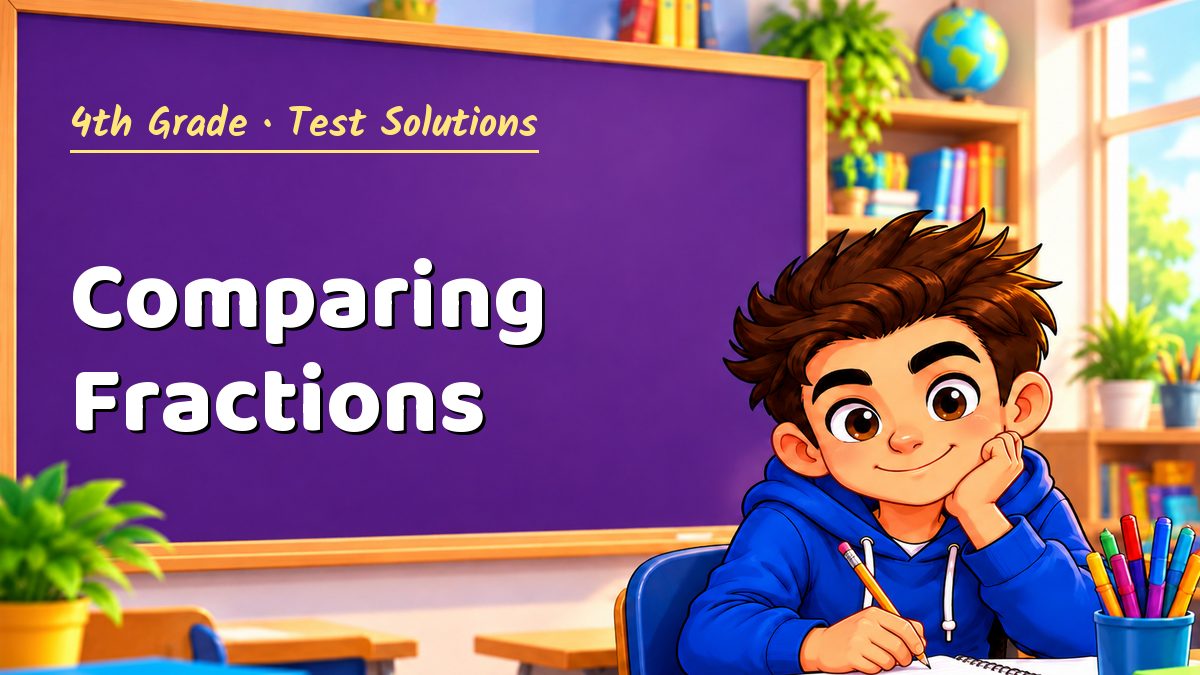 4th Grade math test solutions: Comparing Fractions – Maths PDF
