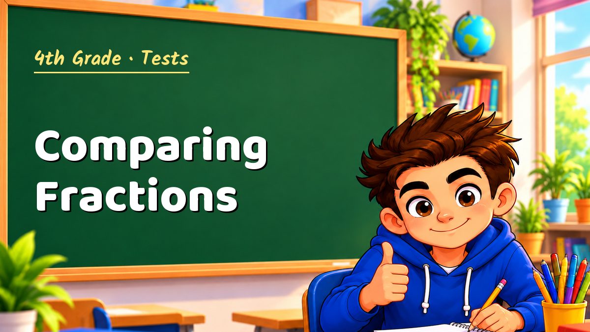 4th Grade math test: Comparing Fractions – Maths PDF