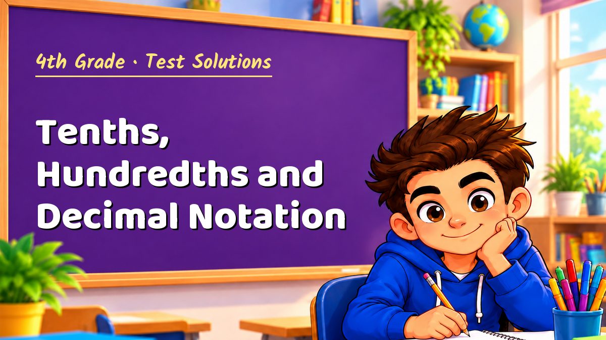 4th Grade math test solutions: Tenths, Hundredths and Decimal Notation – Maths PDF