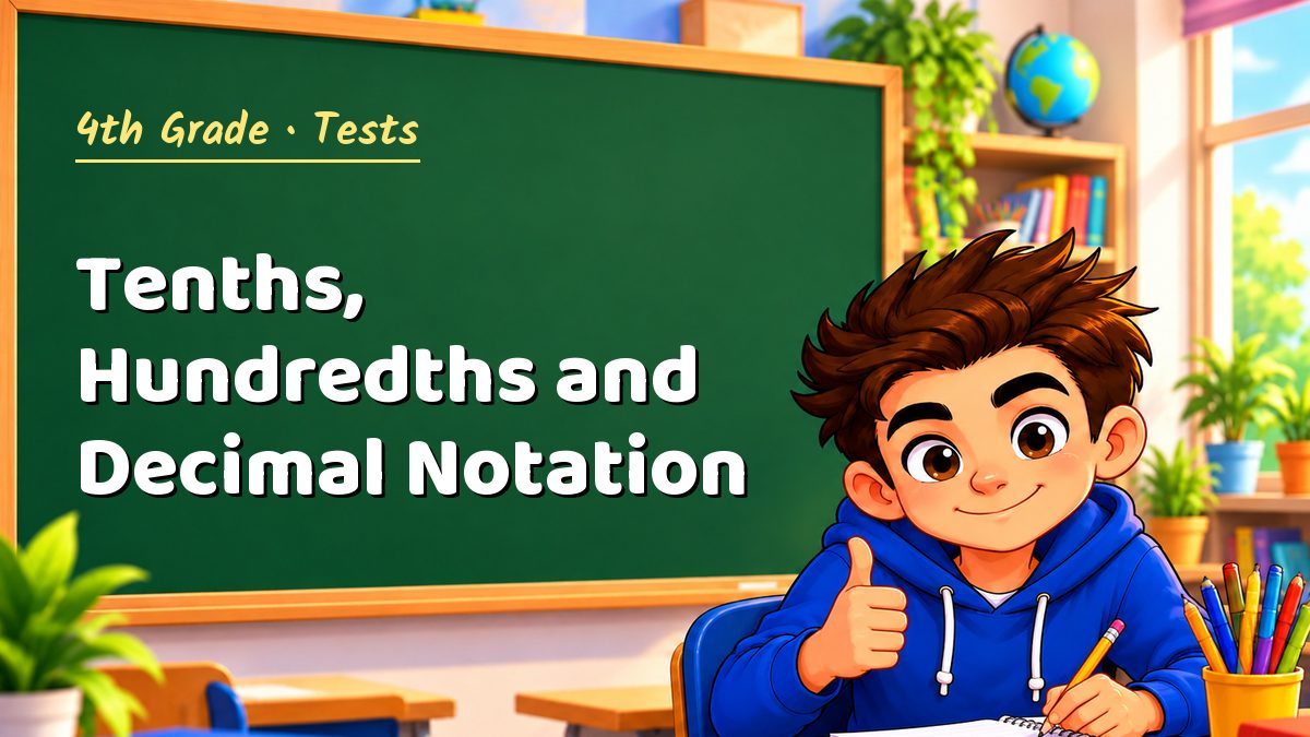 4th Grade math test: Tenths, Hundredths and Decimal Notation – Maths PDF