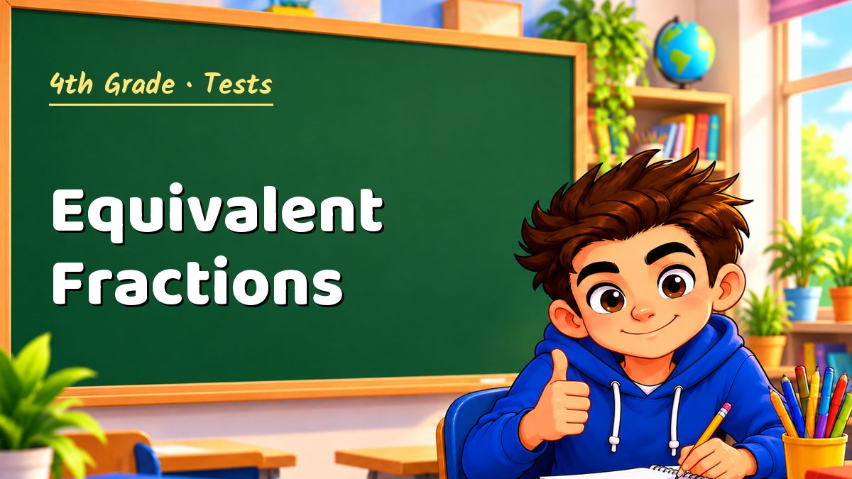 4th Grade math test: Equivalent Fractions – Maths PDF