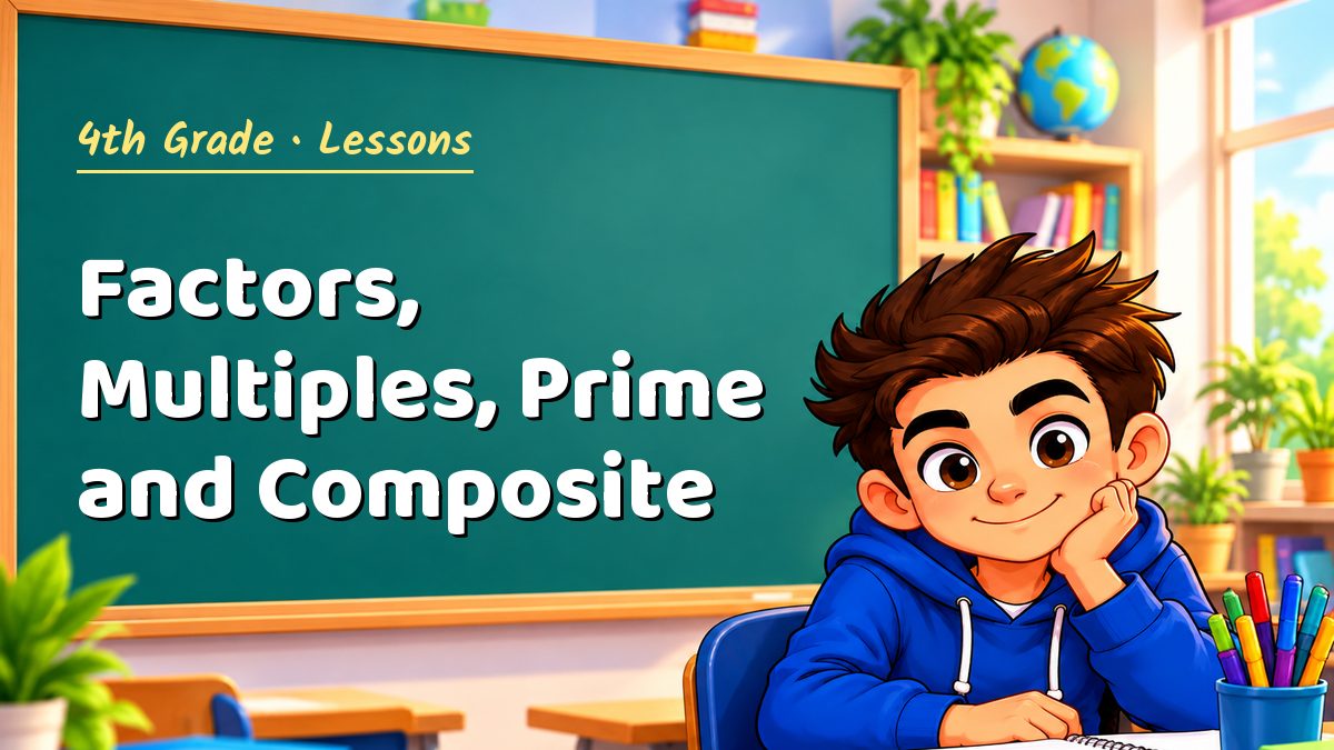4th Grade math lesson: Factors, Multiples, Prime and Composite – Maths PDF