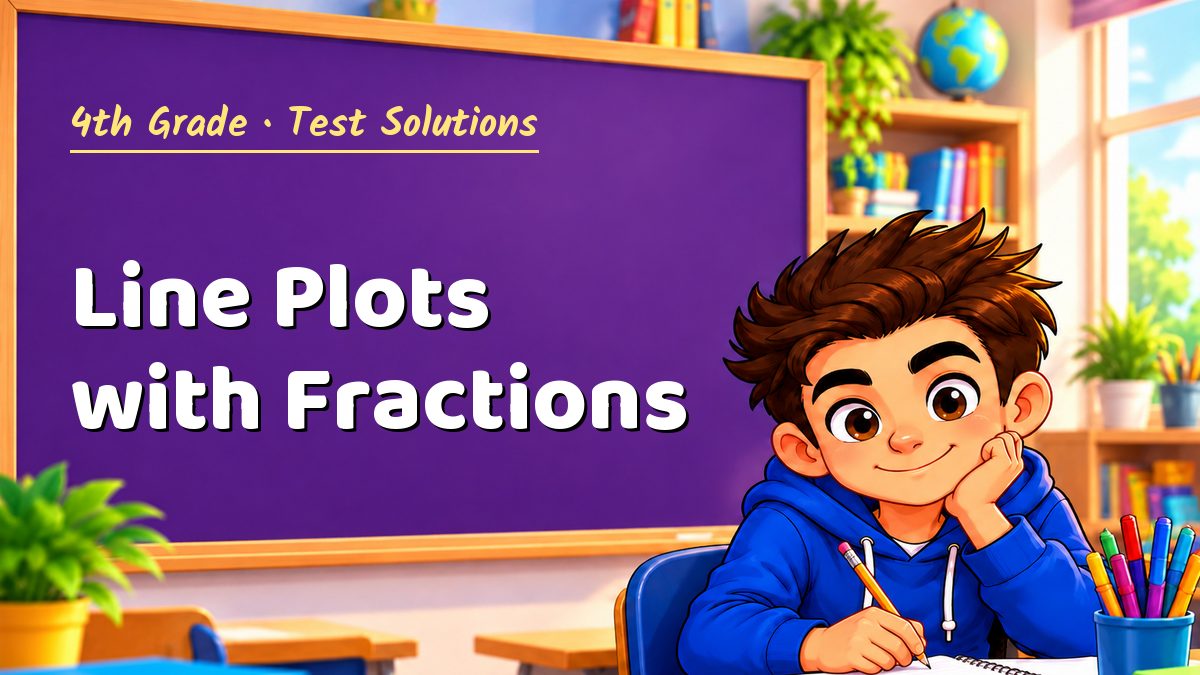 4th Grade math test solutions: Line Plots with Fractions – Maths PDF