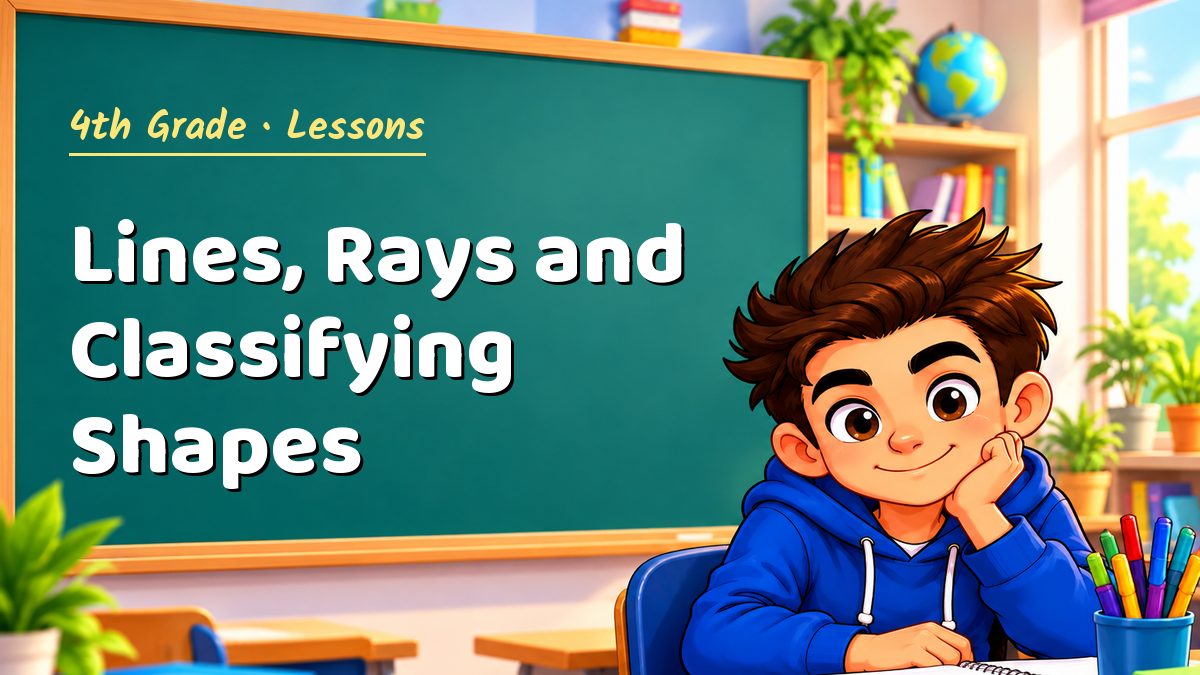 4th Grade math lesson: Lines, Rays and Classifying Shapes – Maths PDF