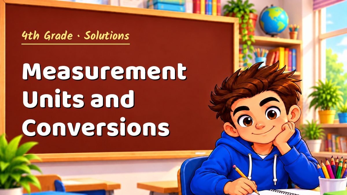 4th Grade math worksheet solutions: Measurement Units and Conversions – Maths PDF