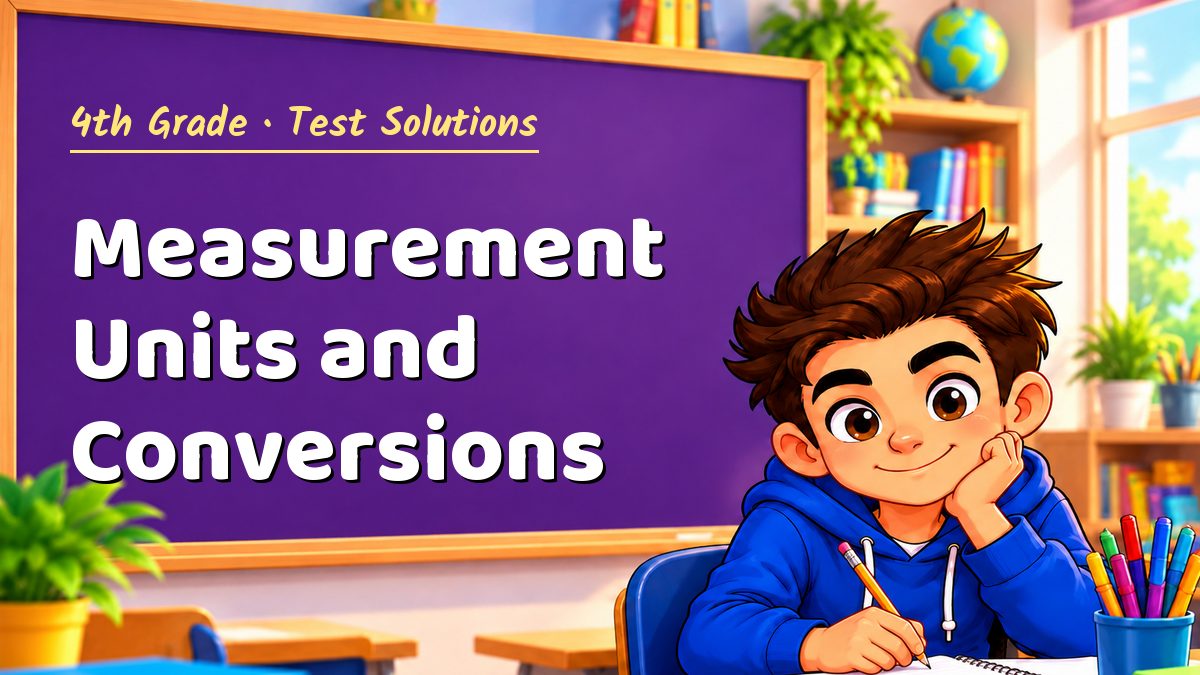 4th Grade math test solutions: Measurement Units and Conversions – Maths PDF