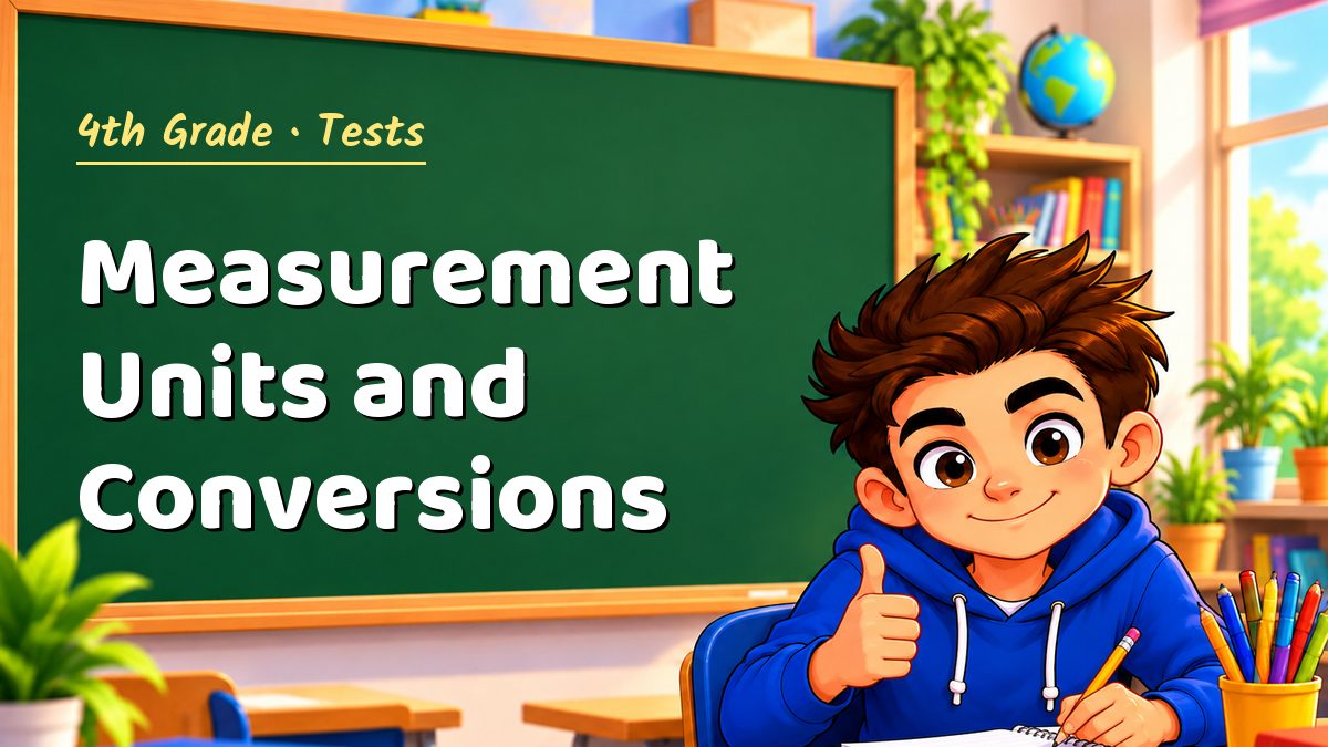 4th Grade math test: Measurement Units and Conversions – Maths PDF