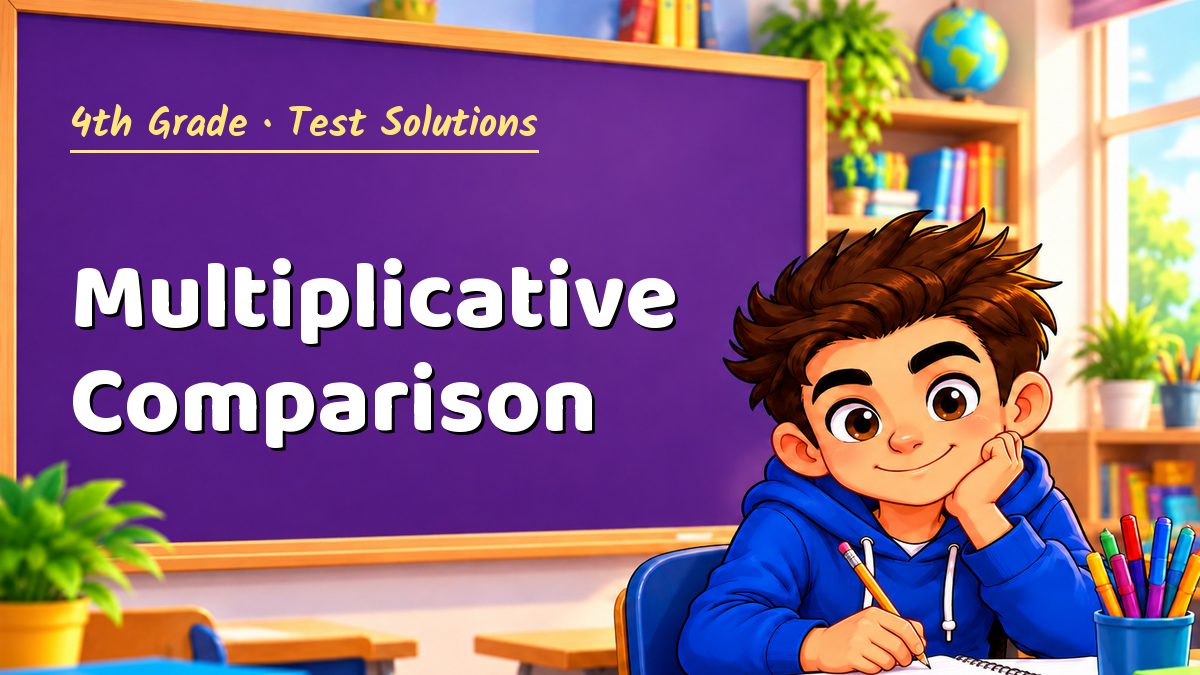 4th Grade math test solutions: Multiplicative Comparison – Maths PDF