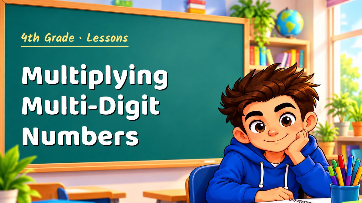 4th Grade math lesson: Multiplying Multi-Digit Numbers – Maths PDF