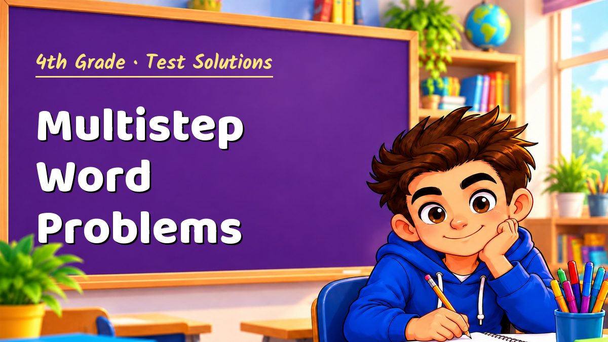 4th Grade math test solutions: Multistep Word Problems – Maths PDF