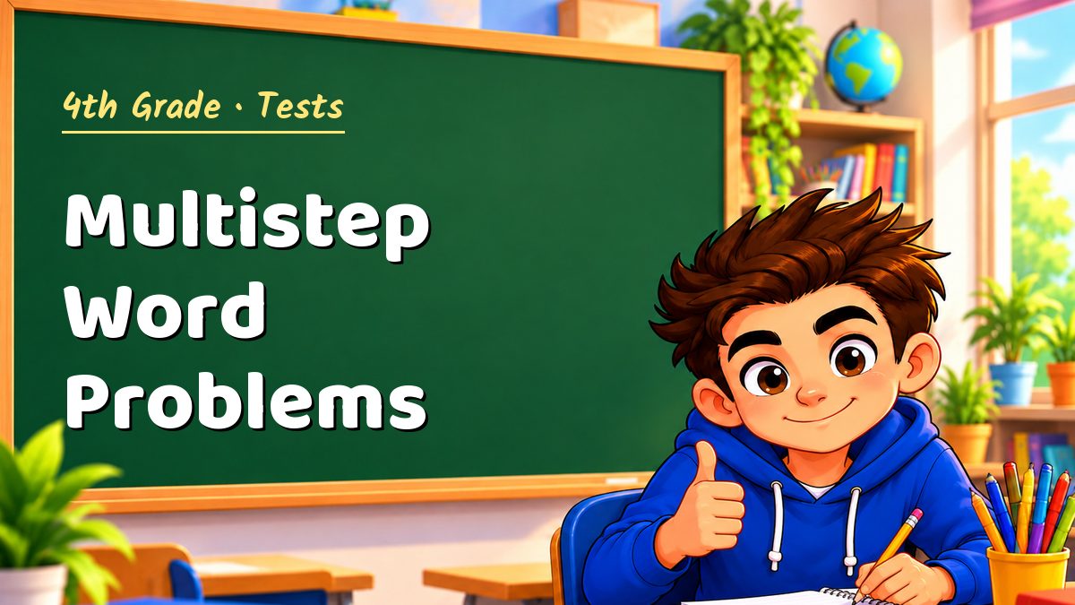 4th Grade math test: Multistep Word Problems – Maths PDF