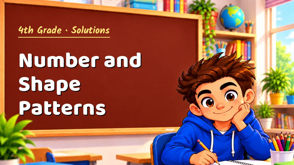 4th Grade math worksheet solutions: Number and Shape Patterns – Maths PDF